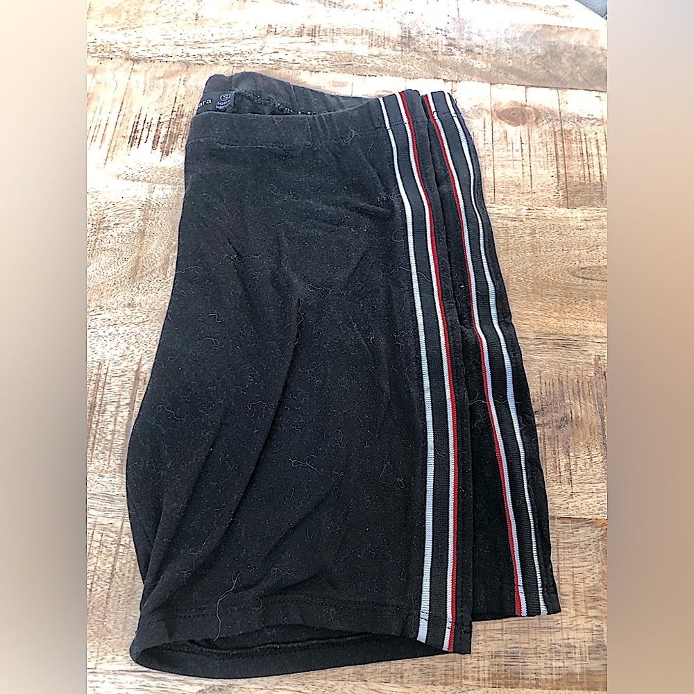used short shorts/ striped sides